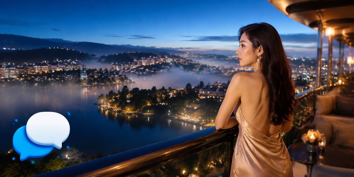 Người phụ nữ Việt Nam thư thái tại Đà Lạt, tận hưởng trải nghiệm đăng ký tài khoản j2me trên điện thoại